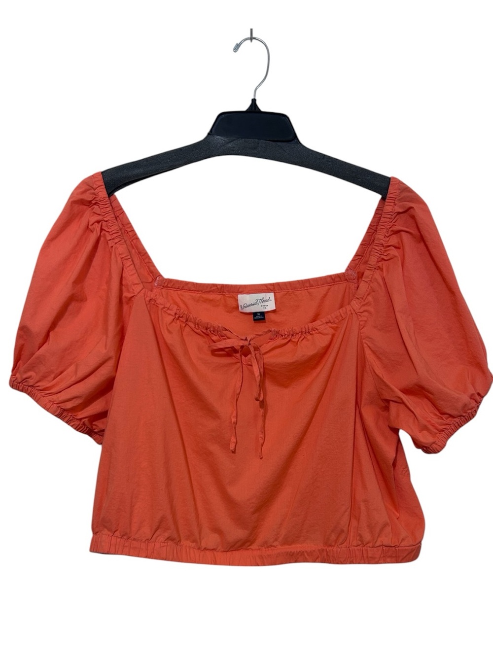Universal Thread Coral Pink Puff Sleeve Peasant Crop Top XL